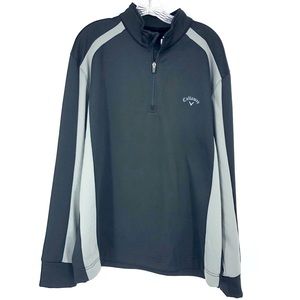 Callaway Quarter Zip-Up Fleece Lined Pullover Black & Gray Golf Size XL